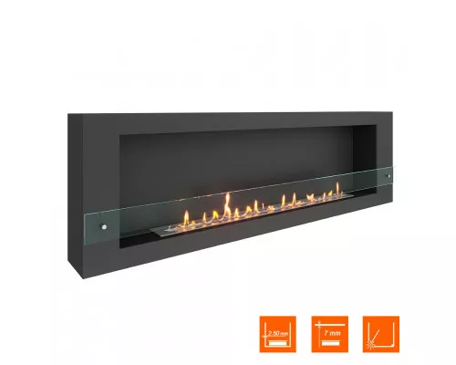 Биокамин SteelHeat WALL LONG 1800 черный Биокамин SteelHeat WALL LONG 1800 черный