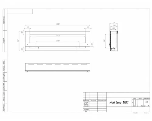 Биокамин SteelHeat WALL LONG 1800 черный Биокамин SteelHeat WALL LONG 1800 черный